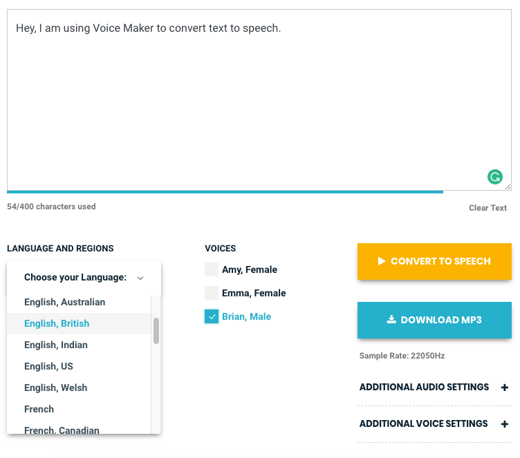 Voice Maker - text to speech converter docs